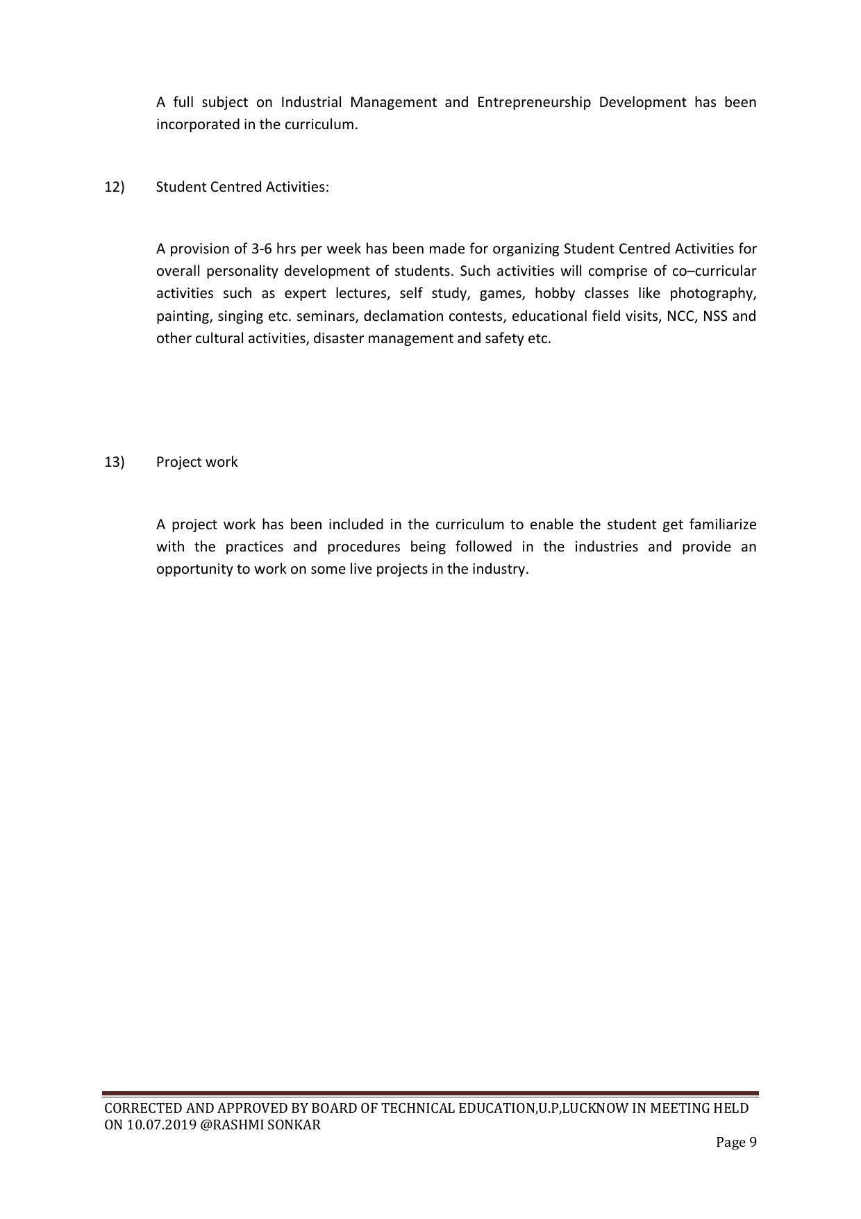 EFFECTIVE FROM JULY 2019-20 - SIX SEMESTER DIPLOMA COURSE IN CHEMICAL ENGINEERING - Page 9