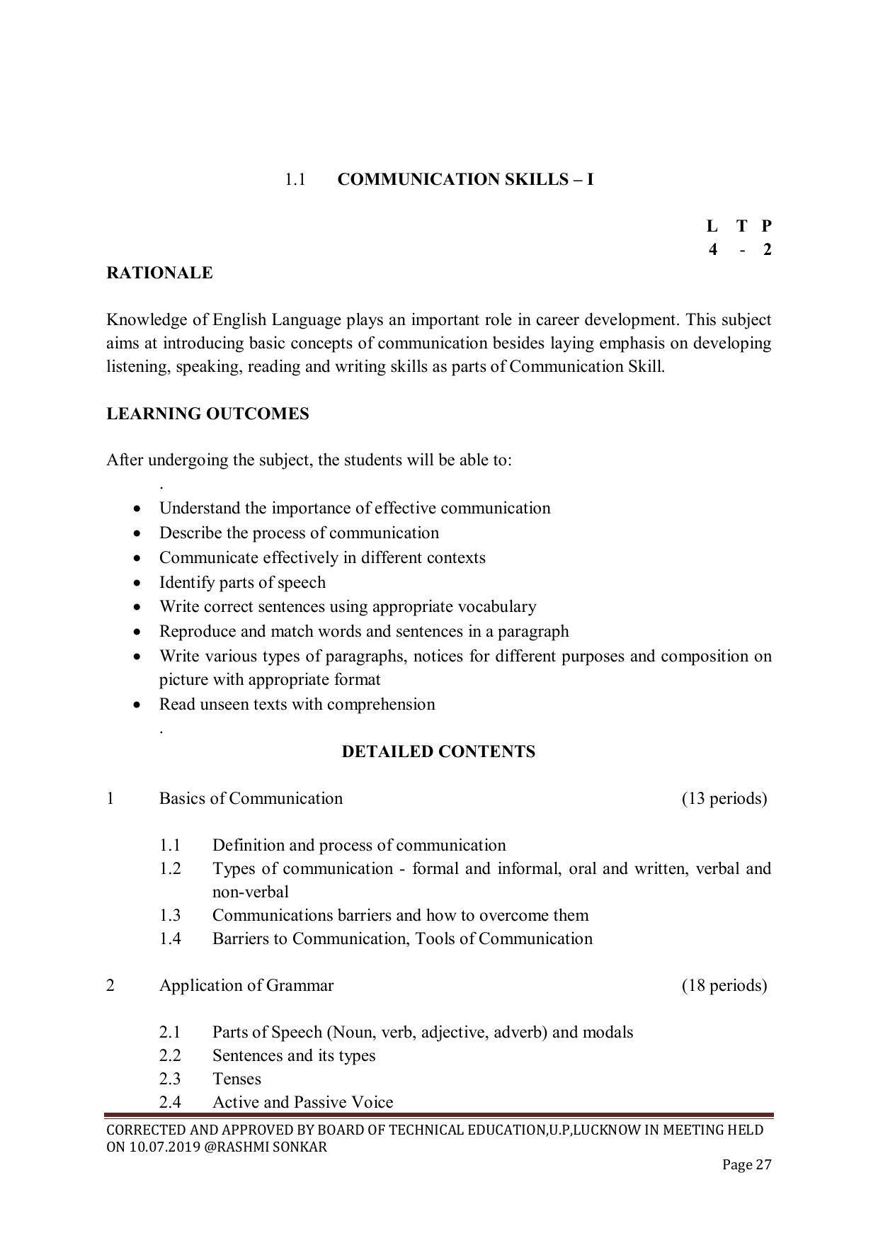 EFFECTIVE FROM JULY 2019-20 - SIX SEMESTER DIPLOMA COURSE IN CHEMICAL ENGINEERING - Page 27