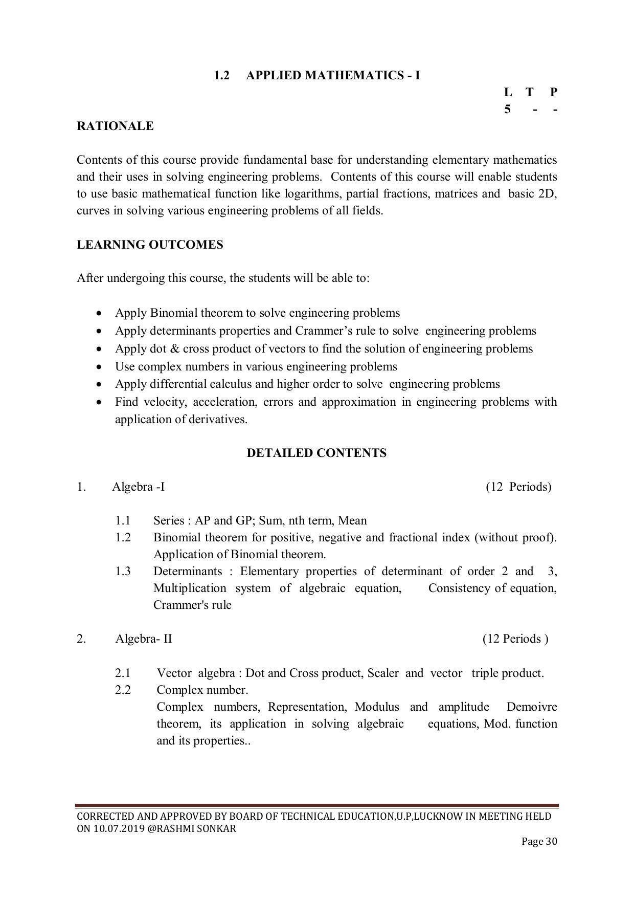 EFFECTIVE FROM JULY 2019-20 - SIX SEMESTER DIPLOMA COURSE IN CHEMICAL ENGINEERING - Page 30