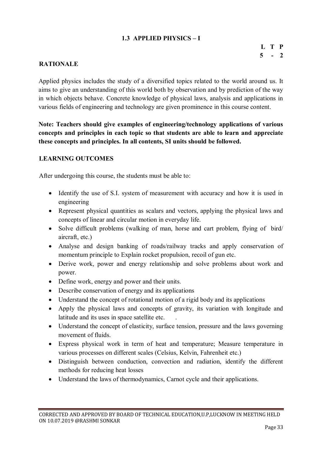 EFFECTIVE FROM JULY 2019-20 - SIX SEMESTER DIPLOMA COURSE IN CHEMICAL ENGINEERING - Page 33