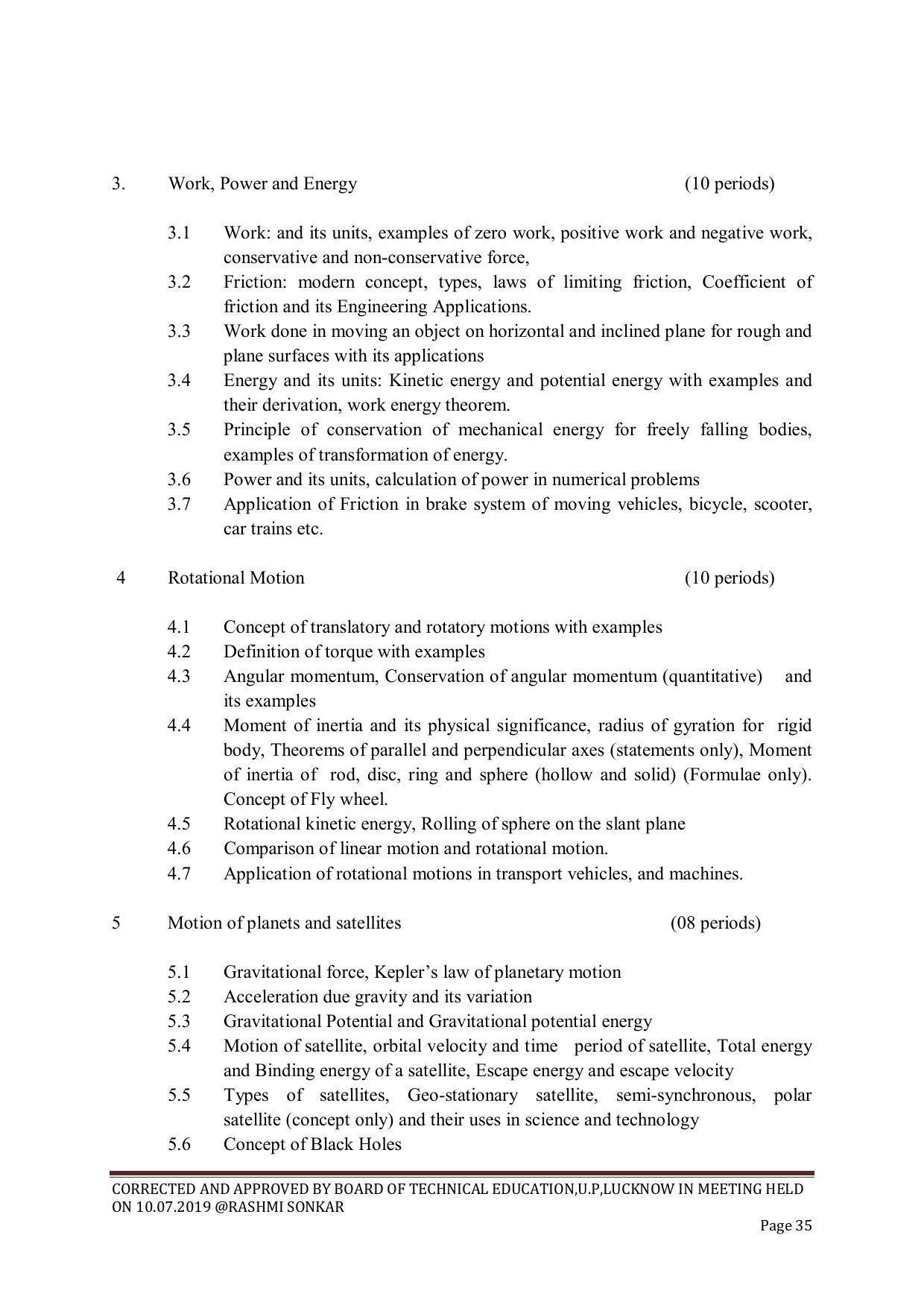 EFFECTIVE FROM JULY 2019-20 - SIX SEMESTER DIPLOMA COURSE IN CHEMICAL ENGINEERING - Page 35