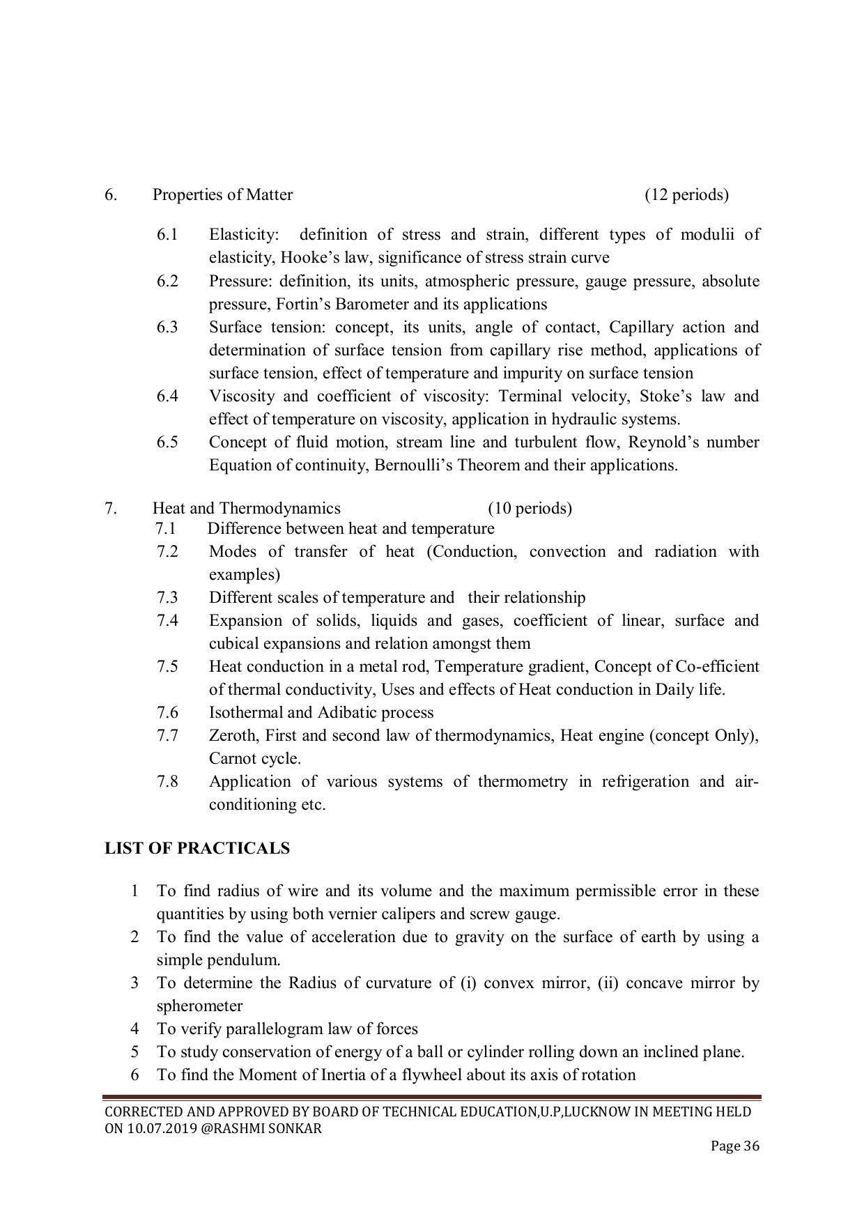 EFFECTIVE FROM JULY 2019-20 - SIX SEMESTER DIPLOMA COURSE IN CHEMICAL ENGINEERING - Page 36