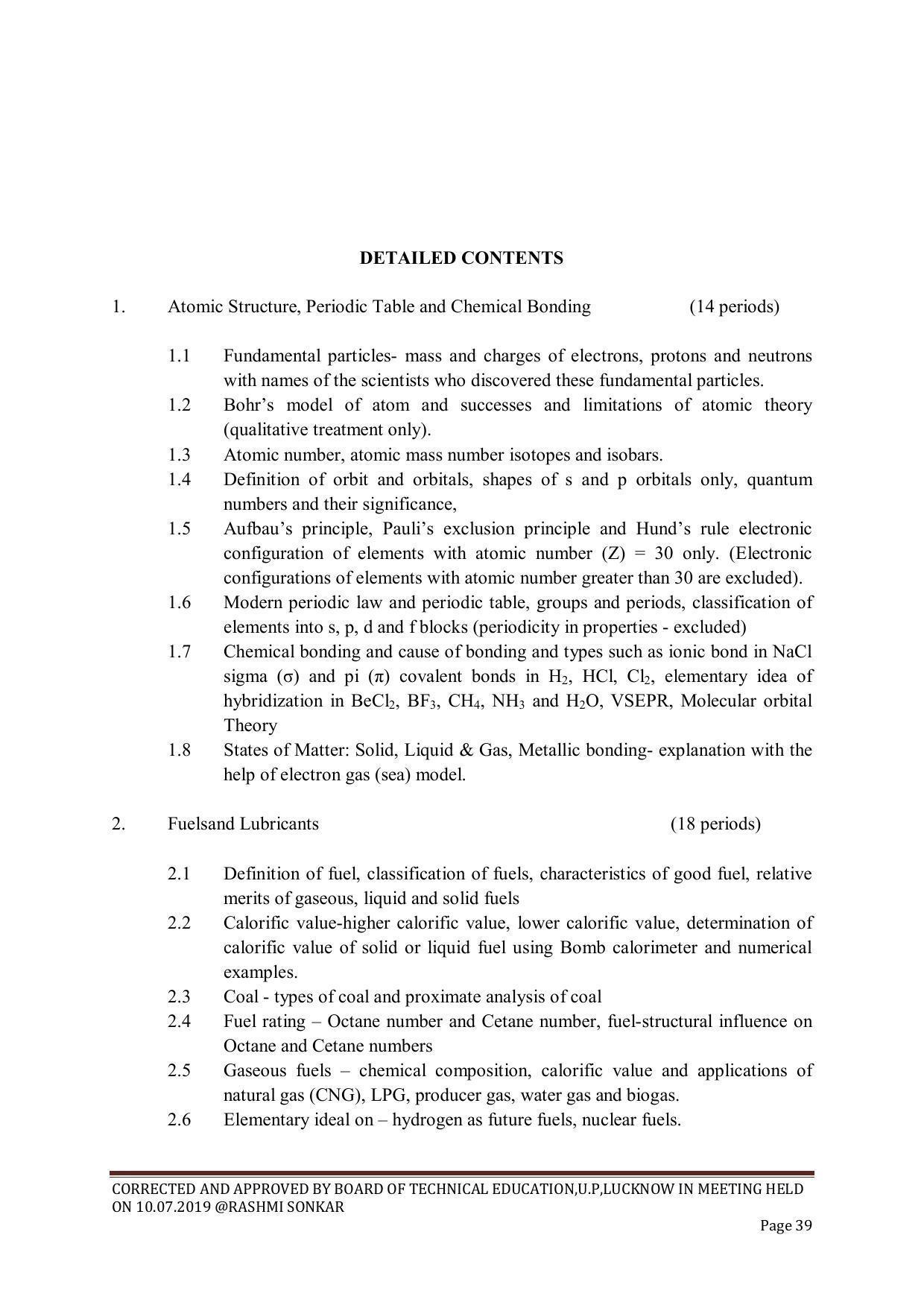 EFFECTIVE FROM JULY 2019-20 - SIX SEMESTER DIPLOMA COURSE IN CHEMICAL ENGINEERING - Page 39