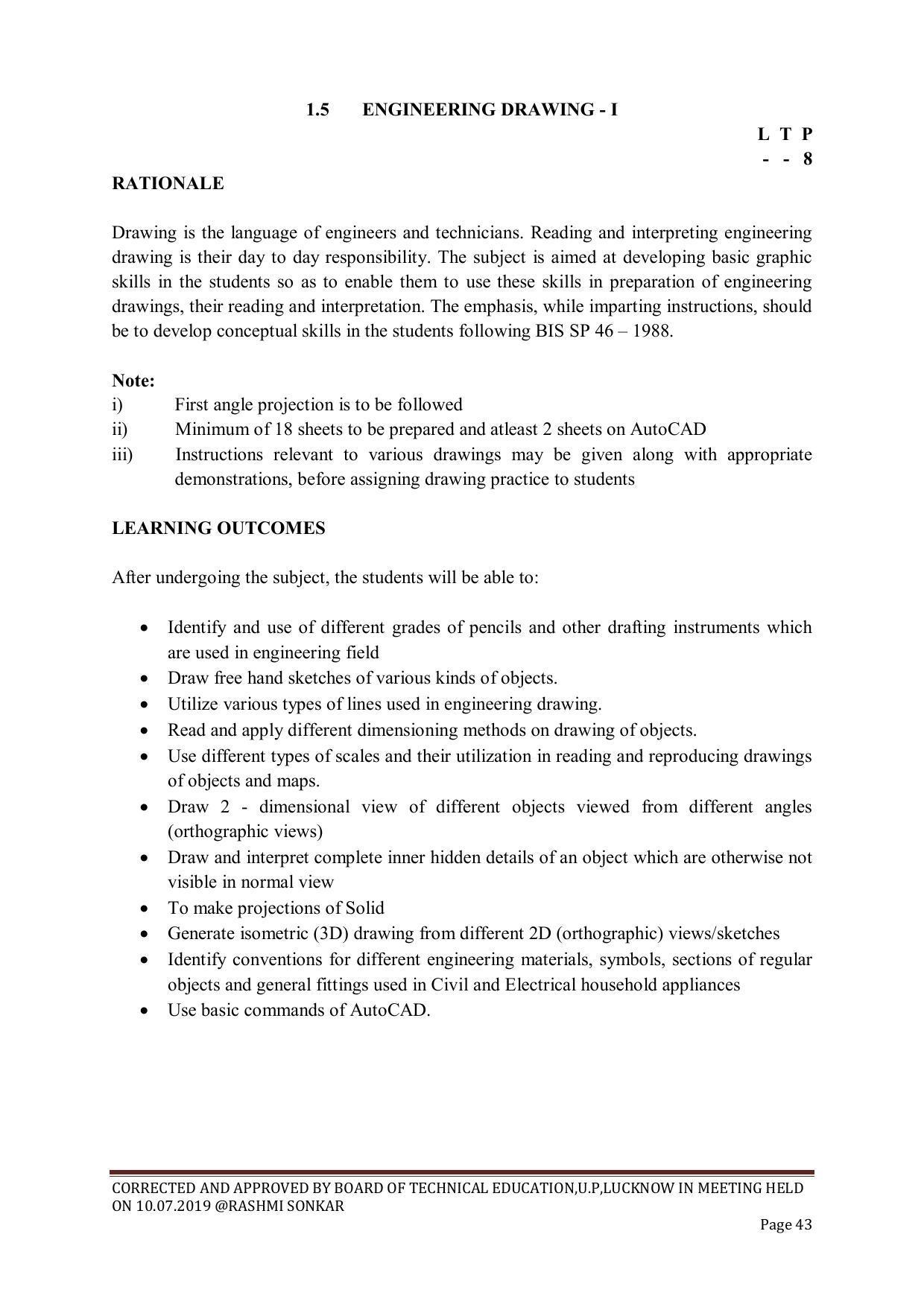 EFFECTIVE FROM JULY 2019-20 - SIX SEMESTER DIPLOMA COURSE IN CHEMICAL ENGINEERING - Page 43