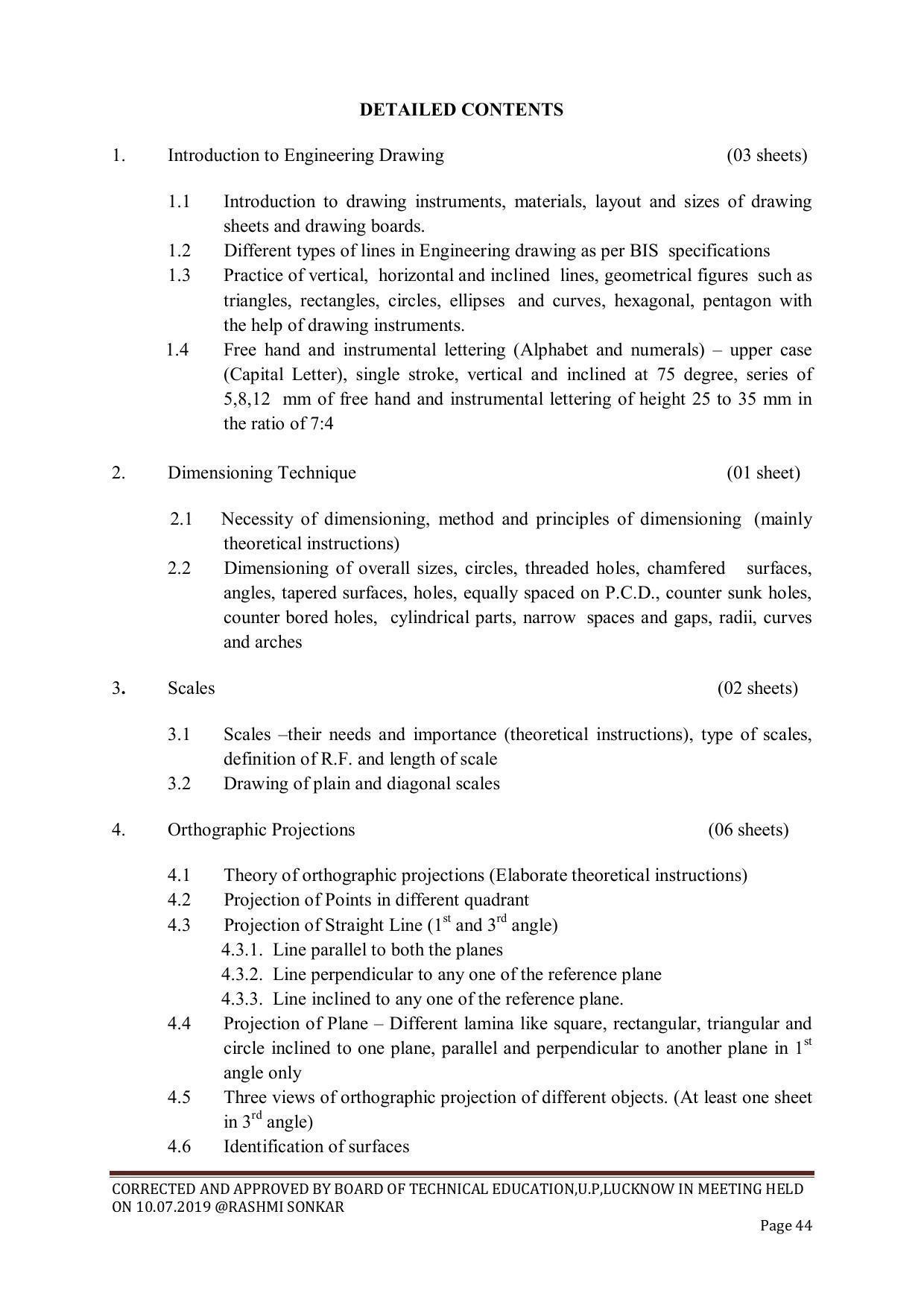 EFFECTIVE FROM JULY 2019-20 - SIX SEMESTER DIPLOMA COURSE IN CHEMICAL ENGINEERING - Page 44