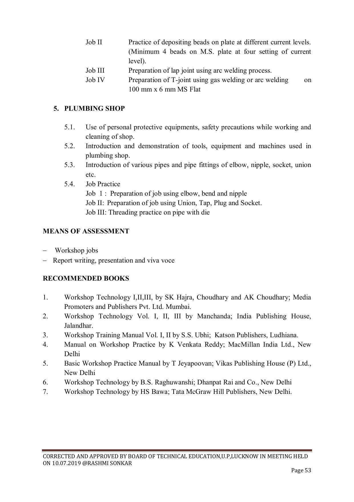 EFFECTIVE FROM JULY 2019-20 - SIX SEMESTER DIPLOMA COURSE IN CHEMICAL ENGINEERING - Page 53