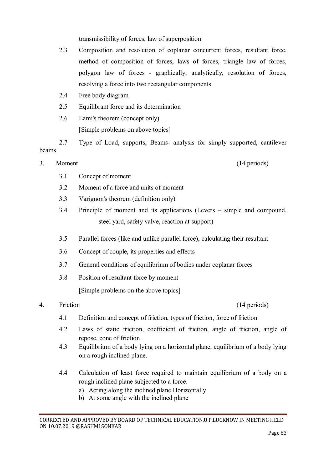 EFFECTIVE FROM JULY 2019-20 - SIX SEMESTER DIPLOMA COURSE IN CHEMICAL ENGINEERING - Page 63