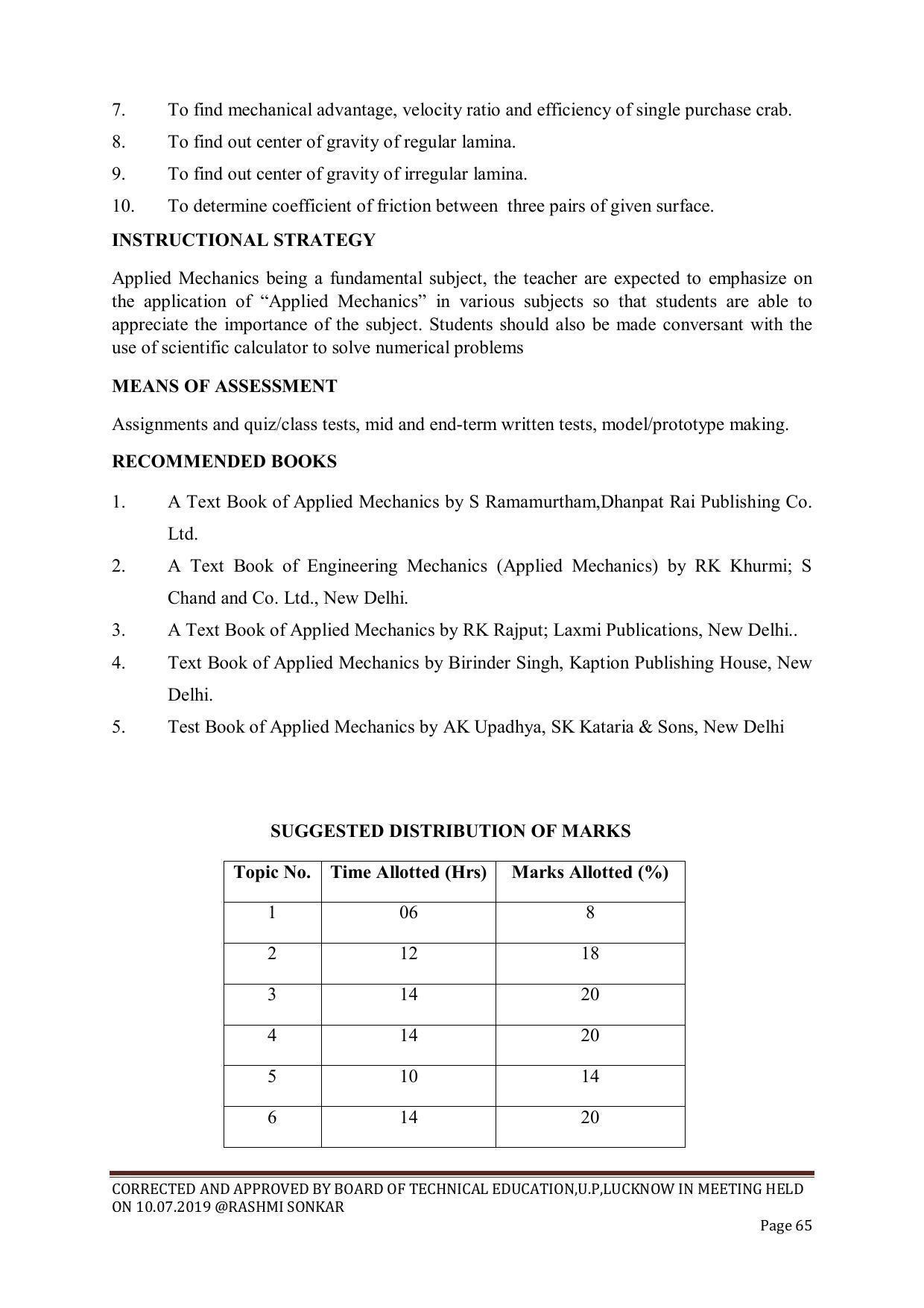 EFFECTIVE FROM JULY 2019-20 - SIX SEMESTER DIPLOMA COURSE IN CHEMICAL ENGINEERING - Page 65