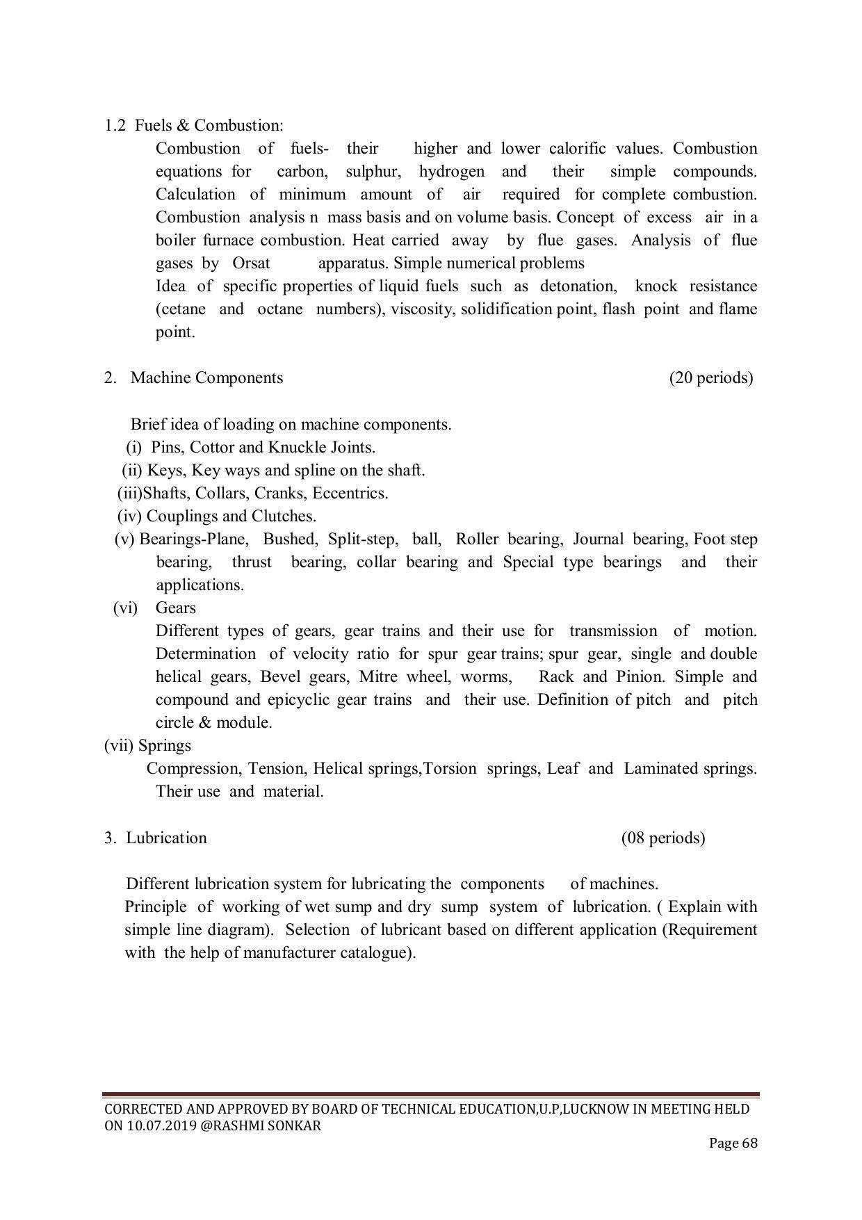 EFFECTIVE FROM JULY 2019-20 - SIX SEMESTER DIPLOMA COURSE IN CHEMICAL ENGINEERING - Page 68