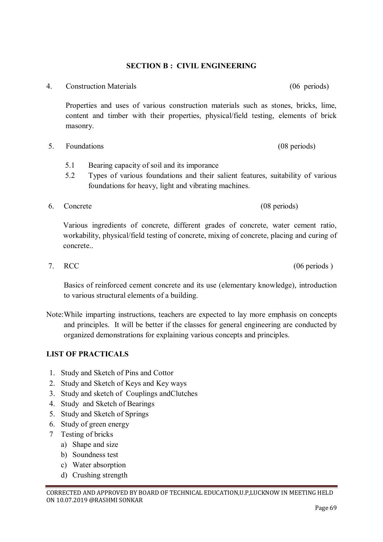 EFFECTIVE FROM JULY 2019-20 - SIX SEMESTER DIPLOMA COURSE IN CHEMICAL ENGINEERING - Page 69