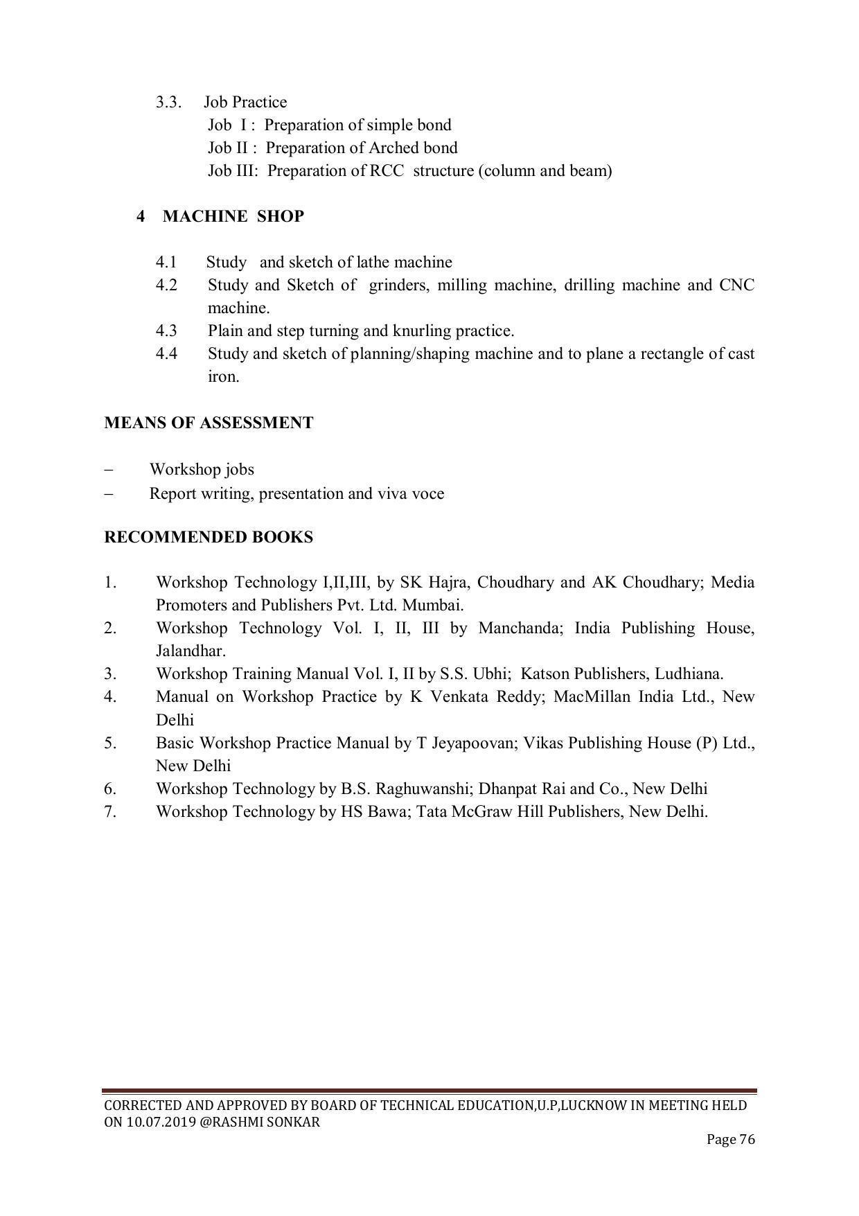 EFFECTIVE FROM JULY 2019-20 - SIX SEMESTER DIPLOMA COURSE IN CHEMICAL ENGINEERING - Page 76