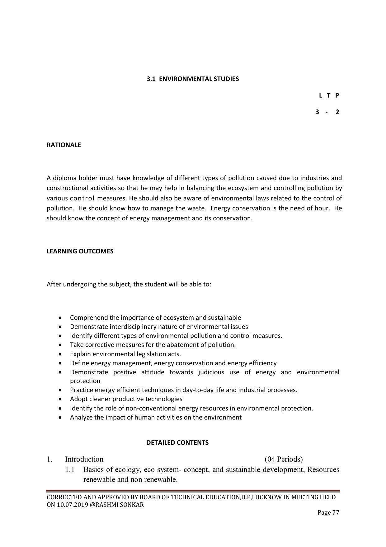 EFFECTIVE FROM JULY 2019-20 - SIX SEMESTER DIPLOMA COURSE IN CHEMICAL ENGINEERING - Page 77