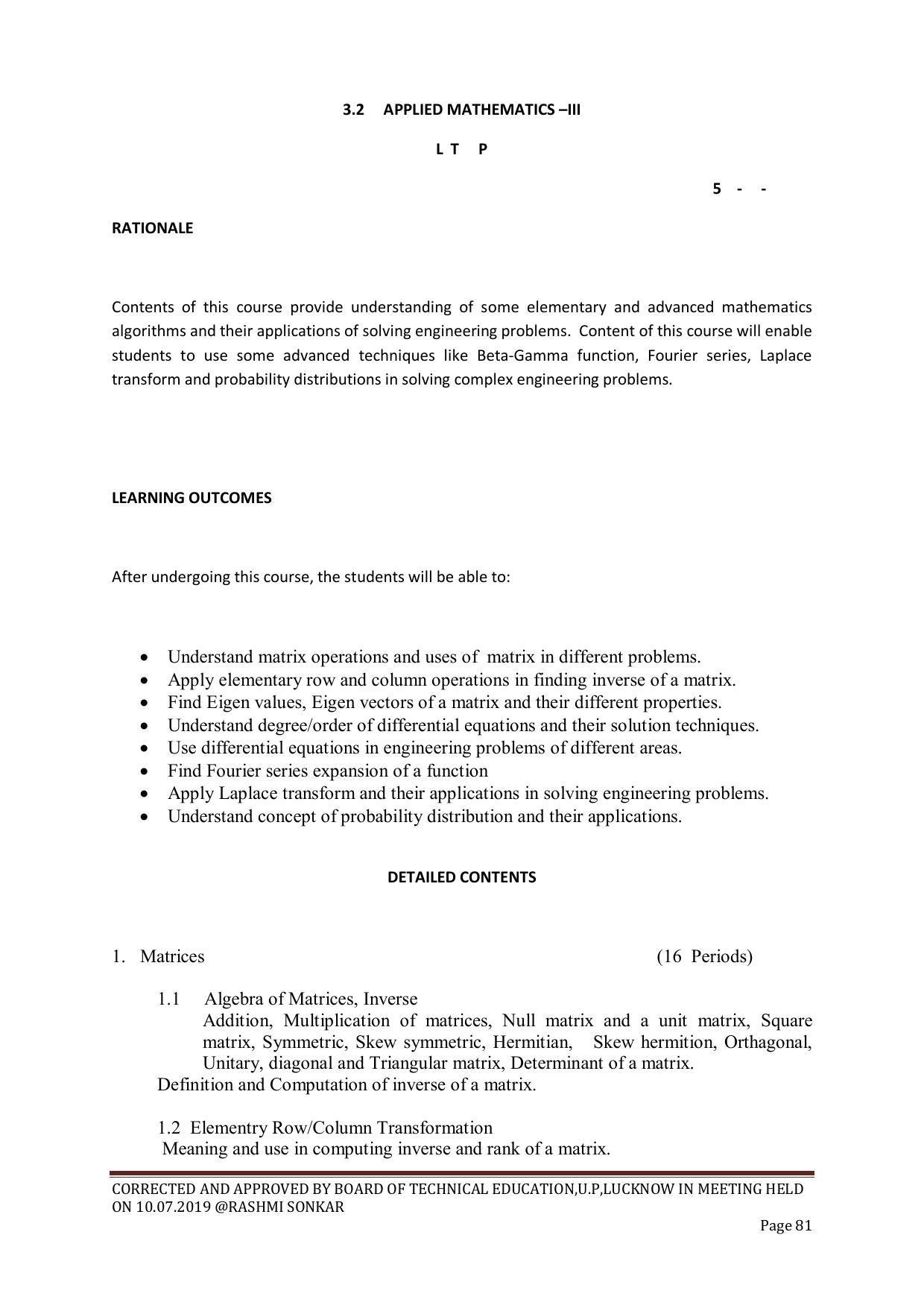 EFFECTIVE FROM JULY 2019-20 - SIX SEMESTER DIPLOMA COURSE IN CHEMICAL ENGINEERING - Page 81
