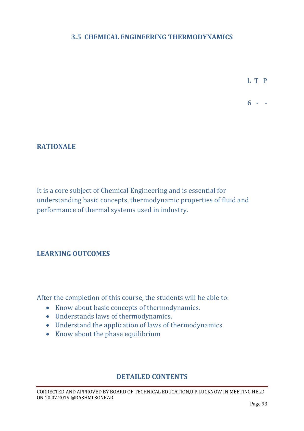 EFFECTIVE FROM JULY 2019-20 - SIX SEMESTER DIPLOMA COURSE IN CHEMICAL ENGINEERING - Page 93