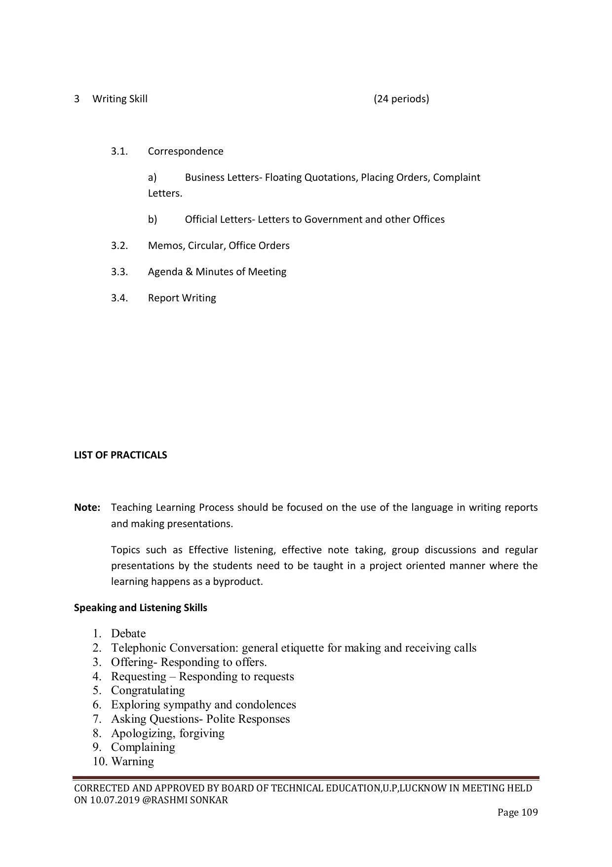 EFFECTIVE FROM JULY 2019-20 - SIX SEMESTER DIPLOMA COURSE IN CHEMICAL ENGINEERING - Page 109