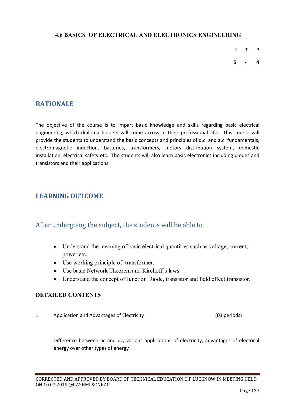 EFFECTIVE FROM JULY 2019-20 - SIX SEMESTER DIPLOMA COURSE IN CHEMICAL ENGINEERING - Page 127