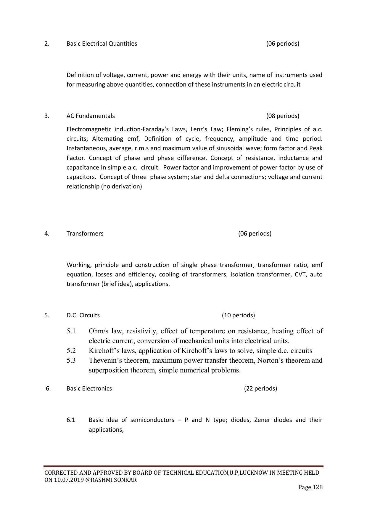 EFFECTIVE FROM JULY 2019-20 - SIX SEMESTER DIPLOMA COURSE IN CHEMICAL ENGINEERING - Page 128
