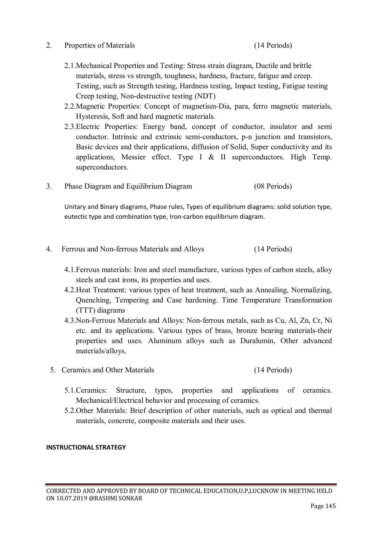 EFFECTIVE FROM JULY 2019-20 - SIX SEMESTER DIPLOMA COURSE IN CHEMICAL ENGINEERING - Page 145