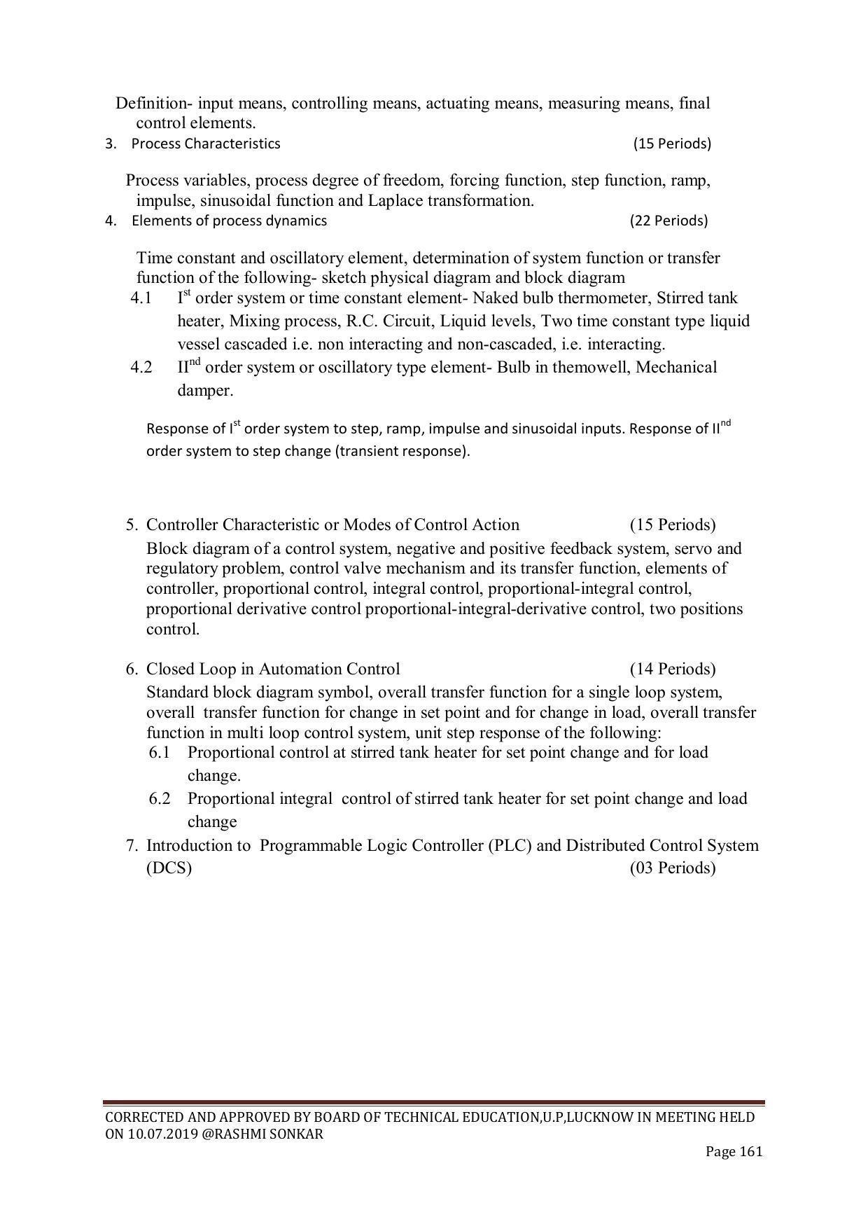 EFFECTIVE FROM JULY 2019-20 - SIX SEMESTER DIPLOMA COURSE IN CHEMICAL ENGINEERING - Page 161