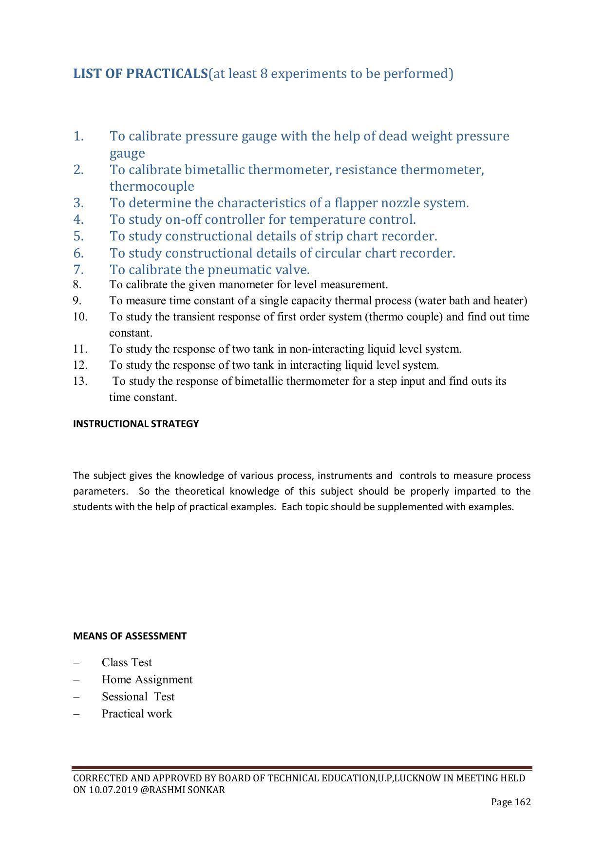 EFFECTIVE FROM JULY 2019-20 - SIX SEMESTER DIPLOMA COURSE IN CHEMICAL ENGINEERING - Page 162