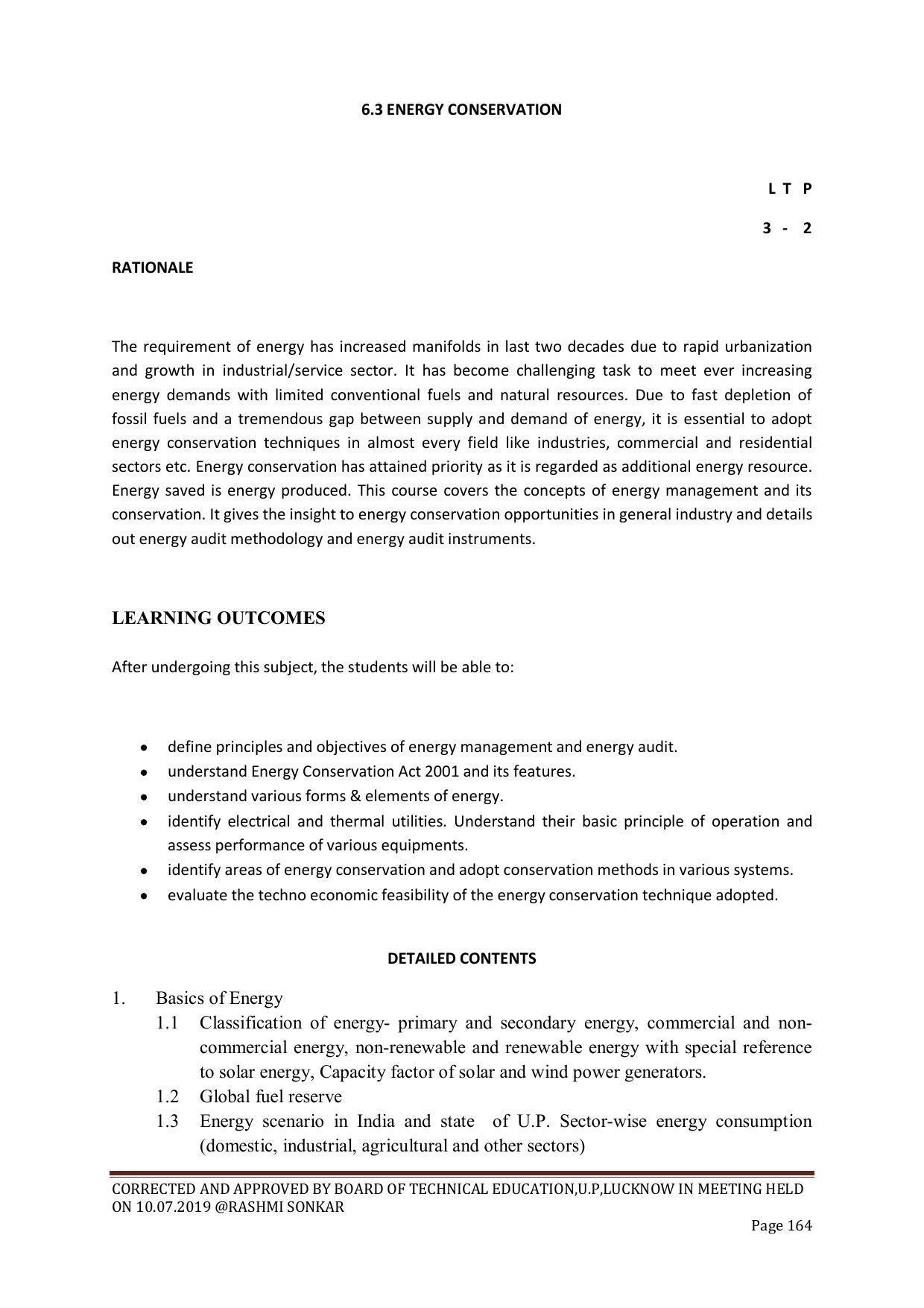 EFFECTIVE FROM JULY 2019-20 - SIX SEMESTER DIPLOMA COURSE IN CHEMICAL ENGINEERING - Page 164