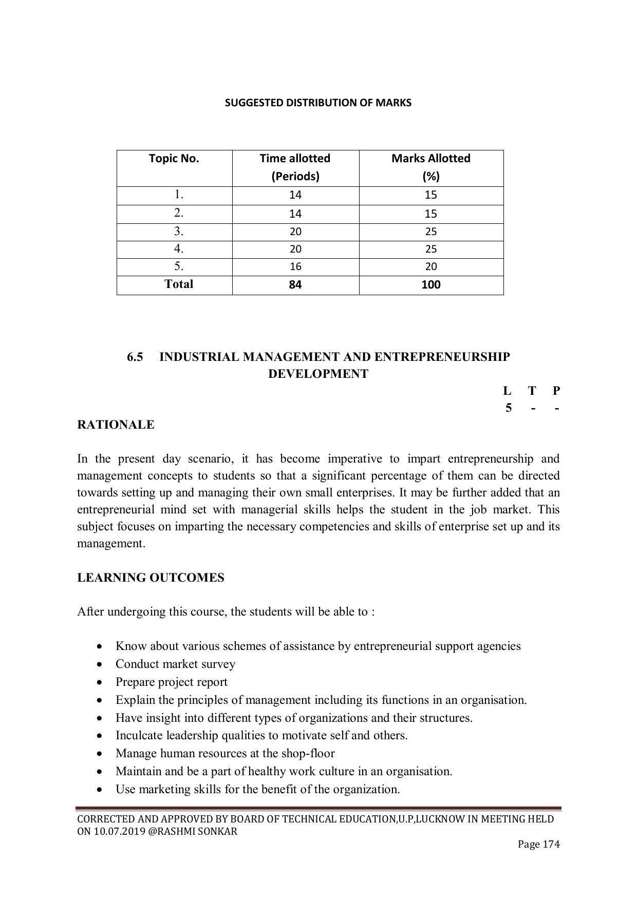 EFFECTIVE FROM JULY 2019-20 - SIX SEMESTER DIPLOMA COURSE IN CHEMICAL ENGINEERING - Page 174