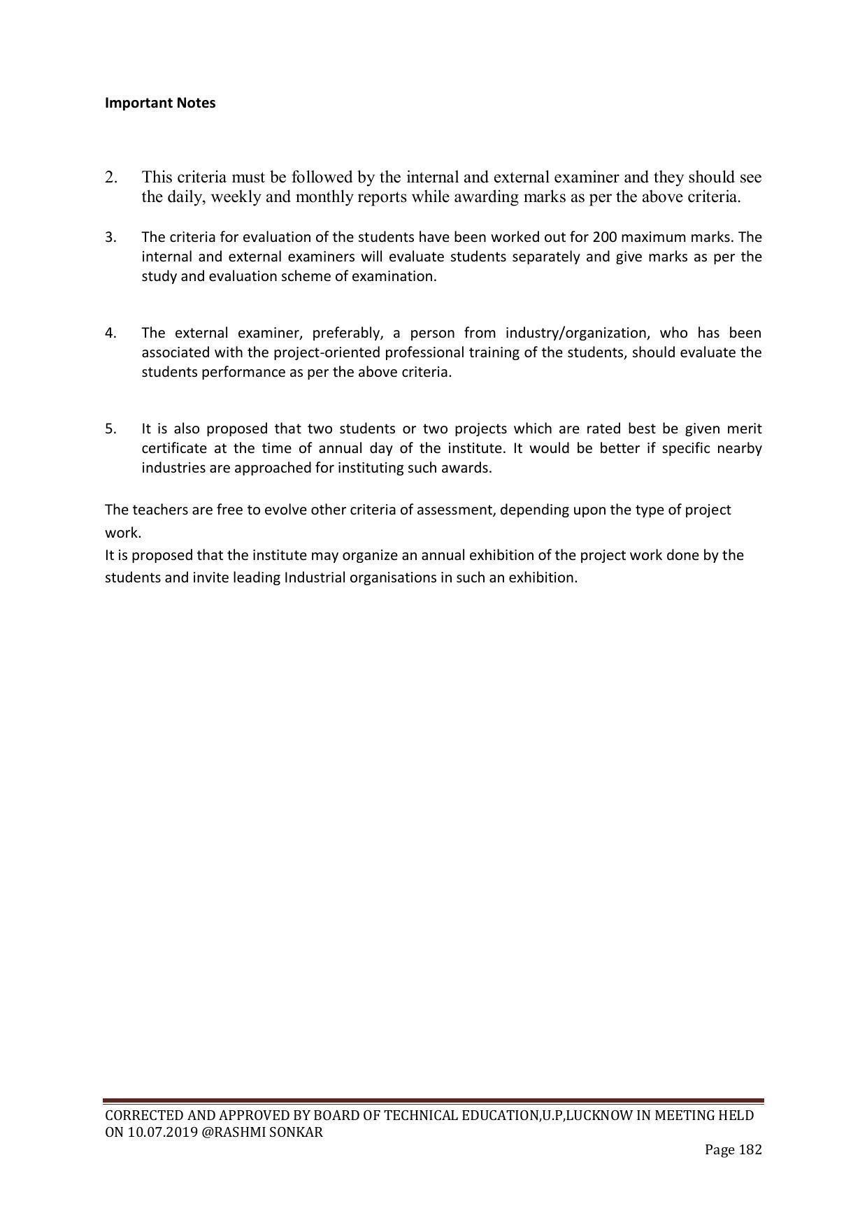 EFFECTIVE FROM JULY 2019-20 - SIX SEMESTER DIPLOMA COURSE IN CHEMICAL ENGINEERING - Page 182