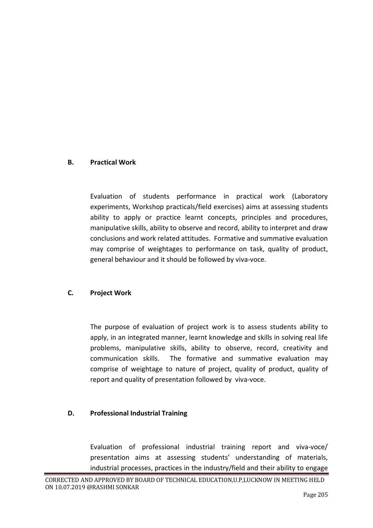 EFFECTIVE FROM JULY 2019-20 - SIX SEMESTER DIPLOMA COURSE IN CHEMICAL ENGINEERING - Page 205