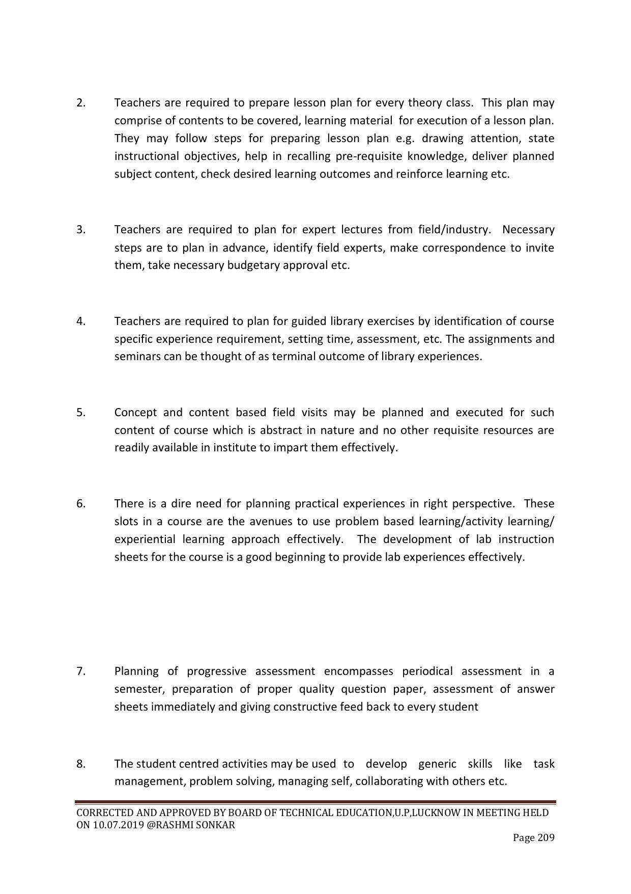 EFFECTIVE FROM JULY 2019-20 - SIX SEMESTER DIPLOMA COURSE IN CHEMICAL ENGINEERING - Page 209