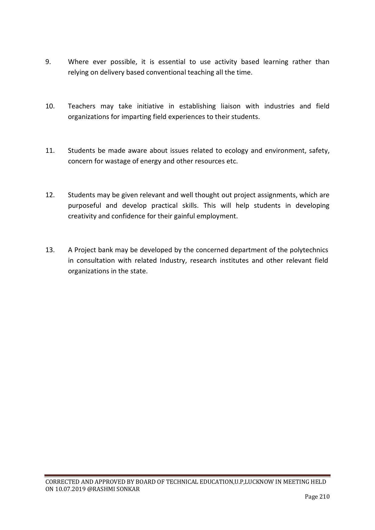 EFFECTIVE FROM JULY 2019-20 - SIX SEMESTER DIPLOMA COURSE IN CHEMICAL ENGINEERING - Page 210