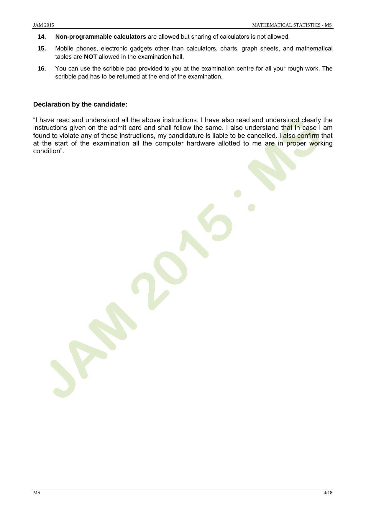 JAM 2015: MS Question Paper - Page 4
