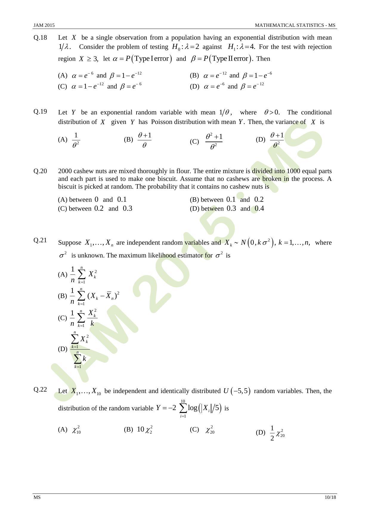 JAM 2015: MS Question Paper - Page 10