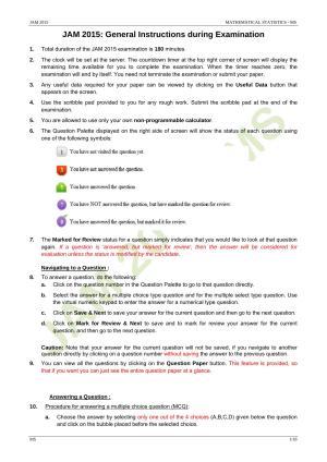 JAM 2015: MS Question Paper
