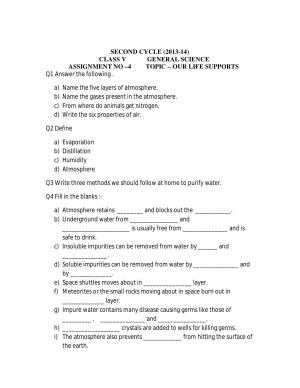 Worksheet for Class 5 Science Assignment 31