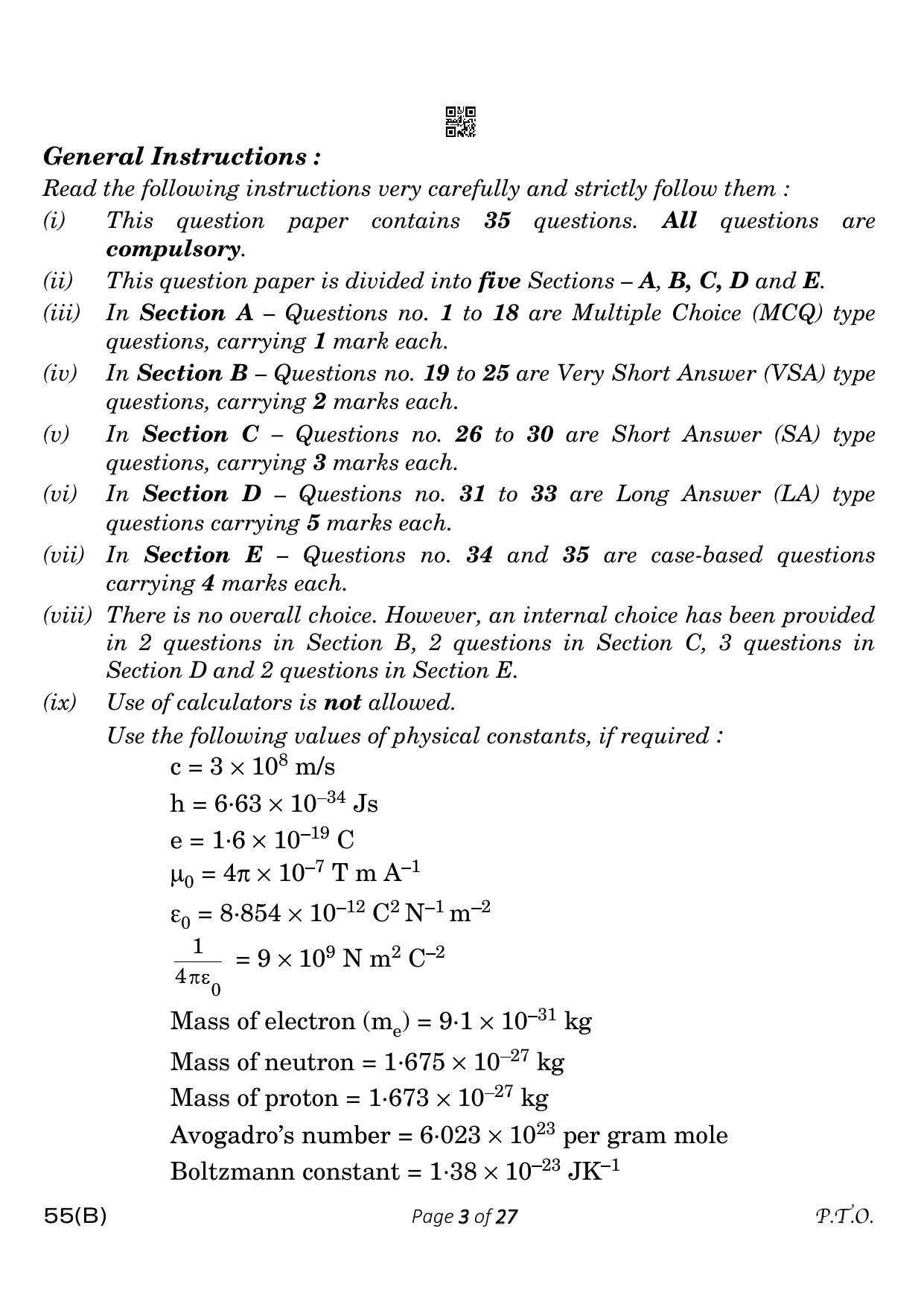 CBSE Class 12 55-B-5 Physics for VI candidates 2023 Question Paper - Page 3
