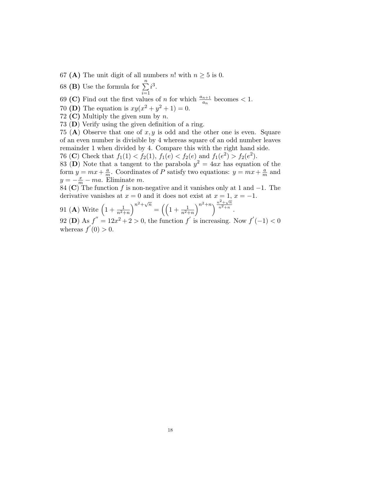 ISI Admission Test B.Stat UGA 2016 Sample Paper - Page 18