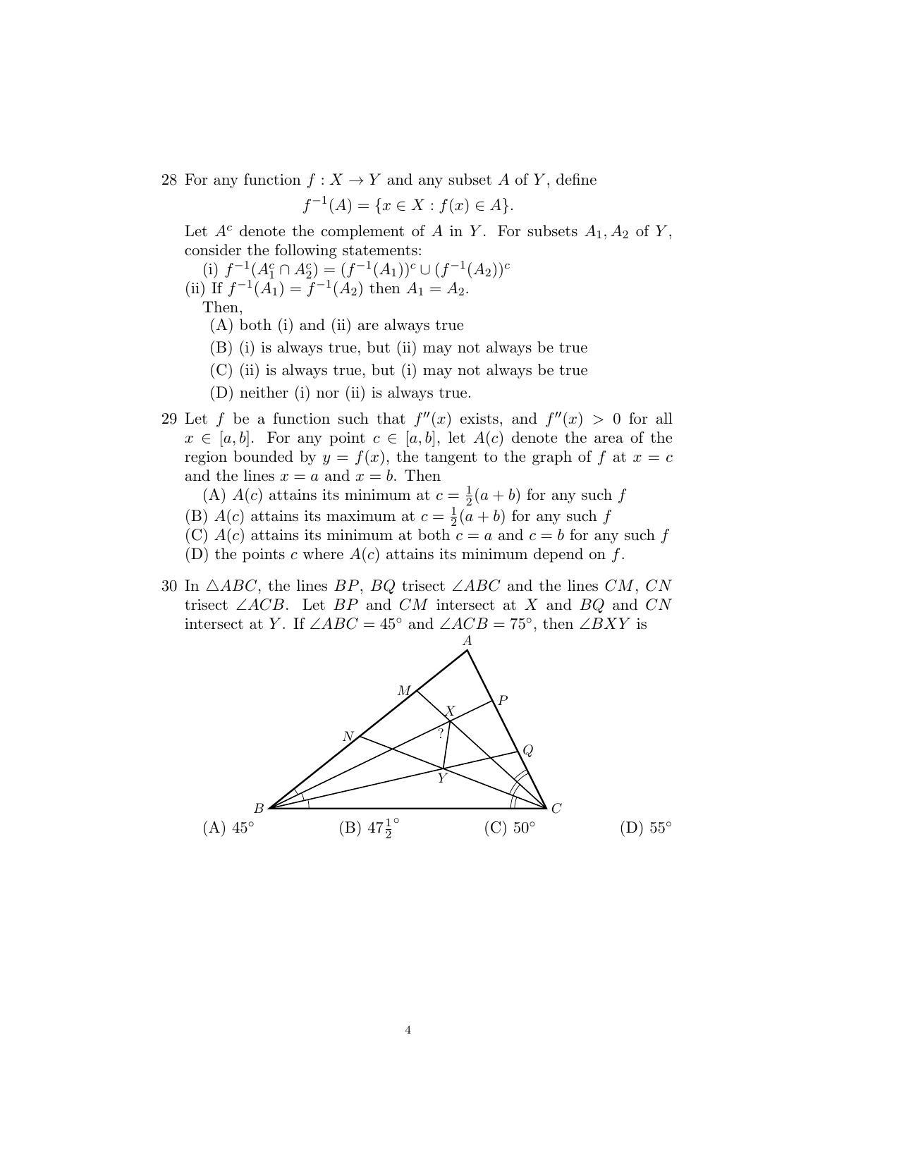 ISI Admission Test B.Stat UGA 2016 Sample Paper - Page 32
