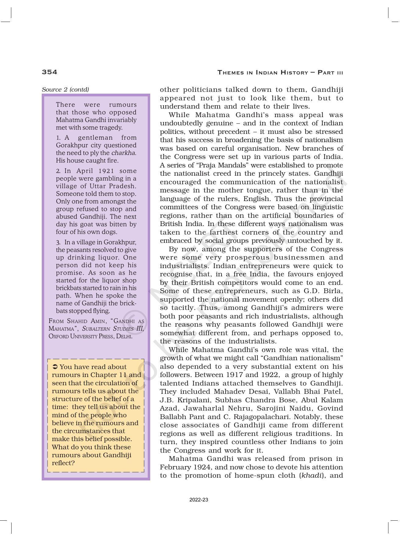 NCERT Book for Class 12 History (Part-III) Chapter 13 Mahatma Gandhi and National Movements - Page 9