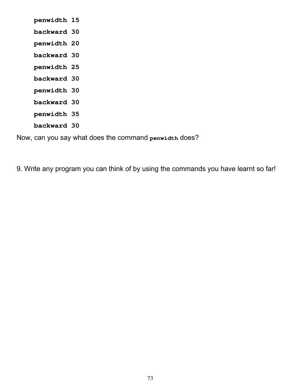 Worksheet for Class 4 Computers Assignment 14 Ms Logo - Page 13
