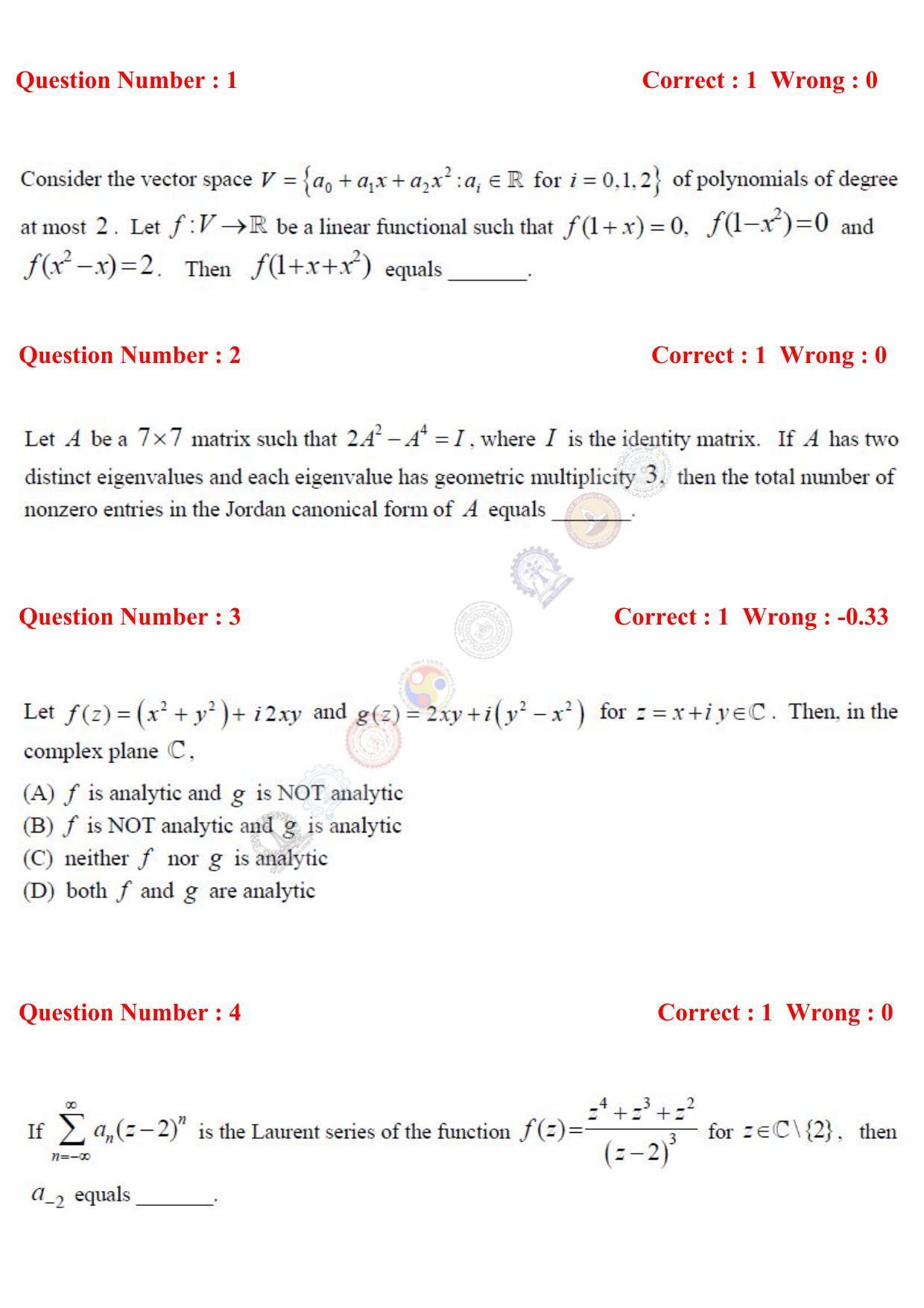 GATE 2017 Mathematics (MA) Question Paper with Answer Key - Page 2