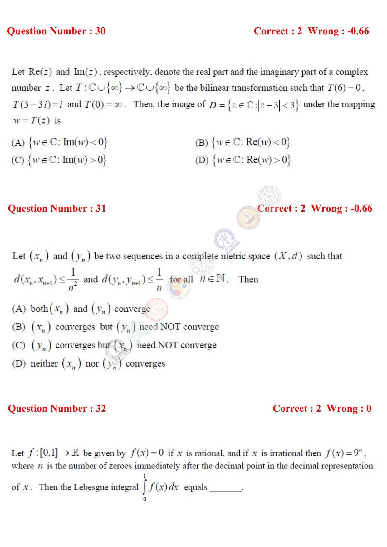 GATE 2017 Mathematics (MA) Question Paper with Answer Key - Page 10