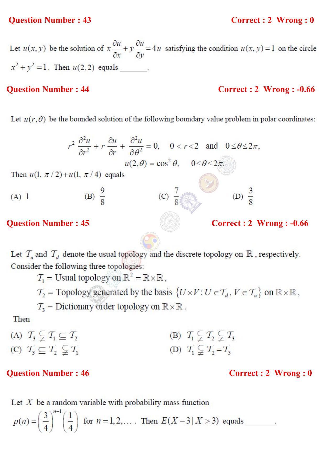 GATE 2017 Mathematics (MA) Question Paper with Answer Key - Page 14
