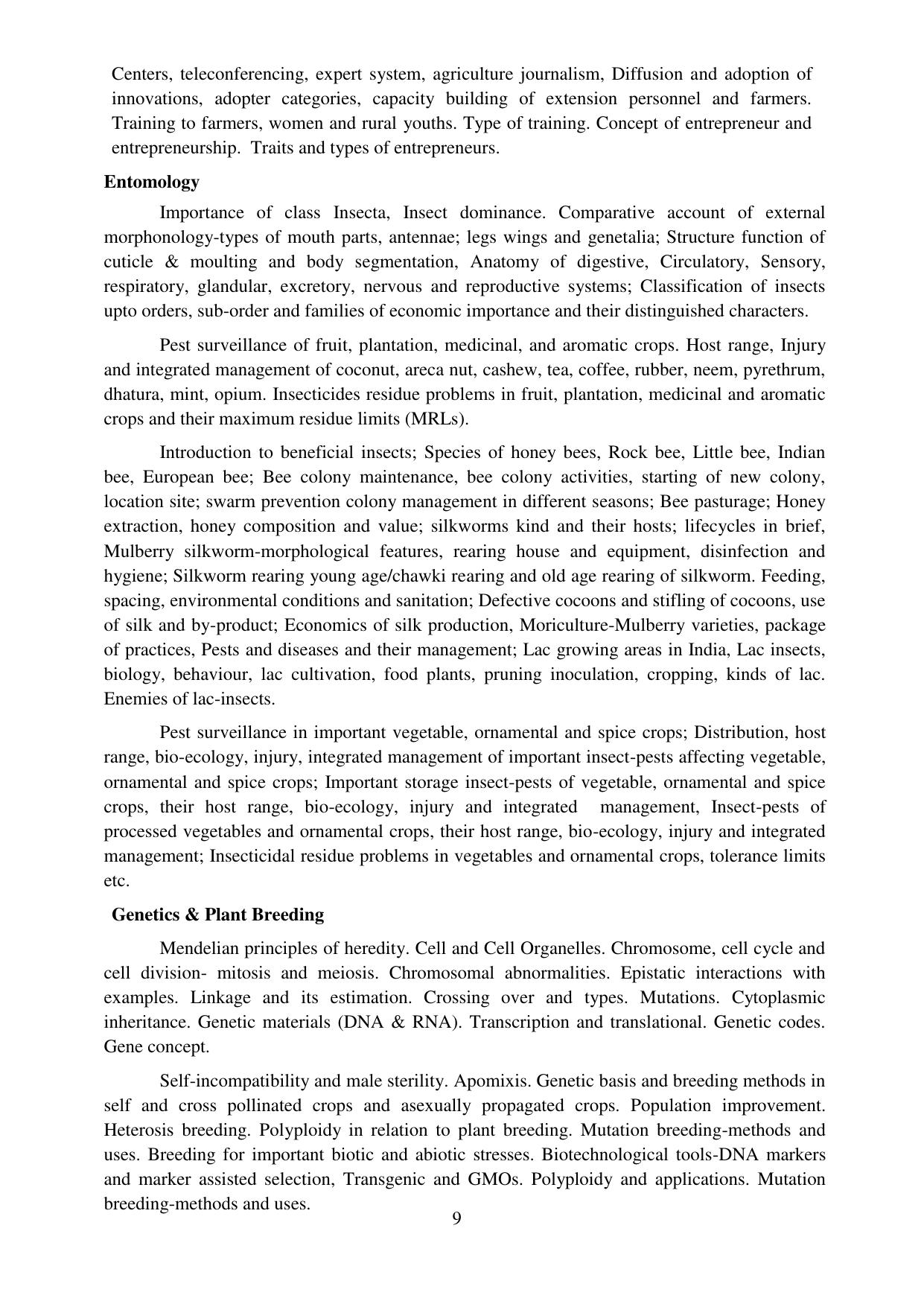 IGKV CET Syllabus - Page 11