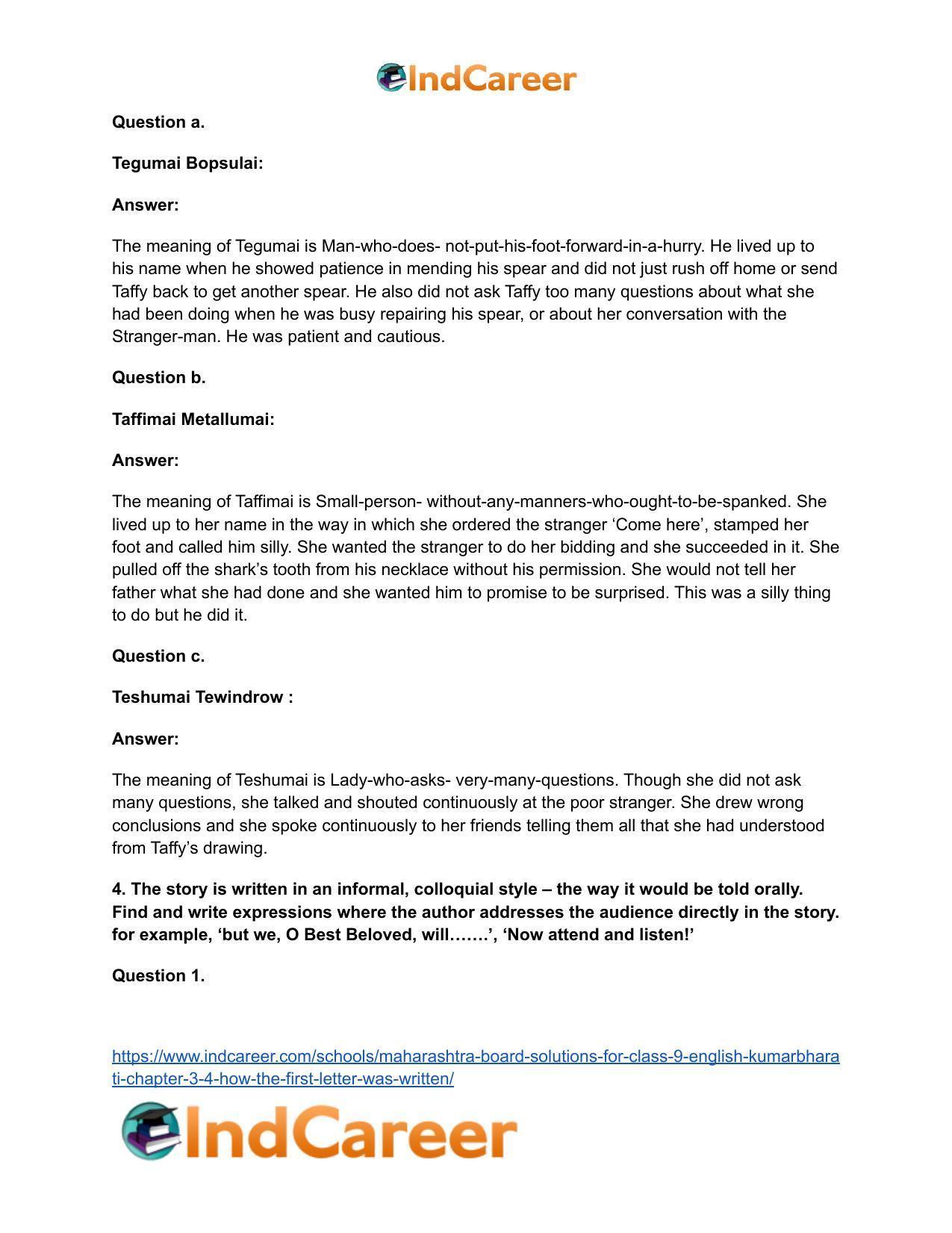 Maharashtra Board Solutions for Class 9- English Kumarbharati: Chapter 3.4- How the First Letter was Written - Page 6