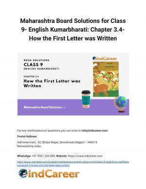 Maharashtra Board Solutions for Class 9- English Kumarbharati: Chapter 3.4- How the First Letter was Written