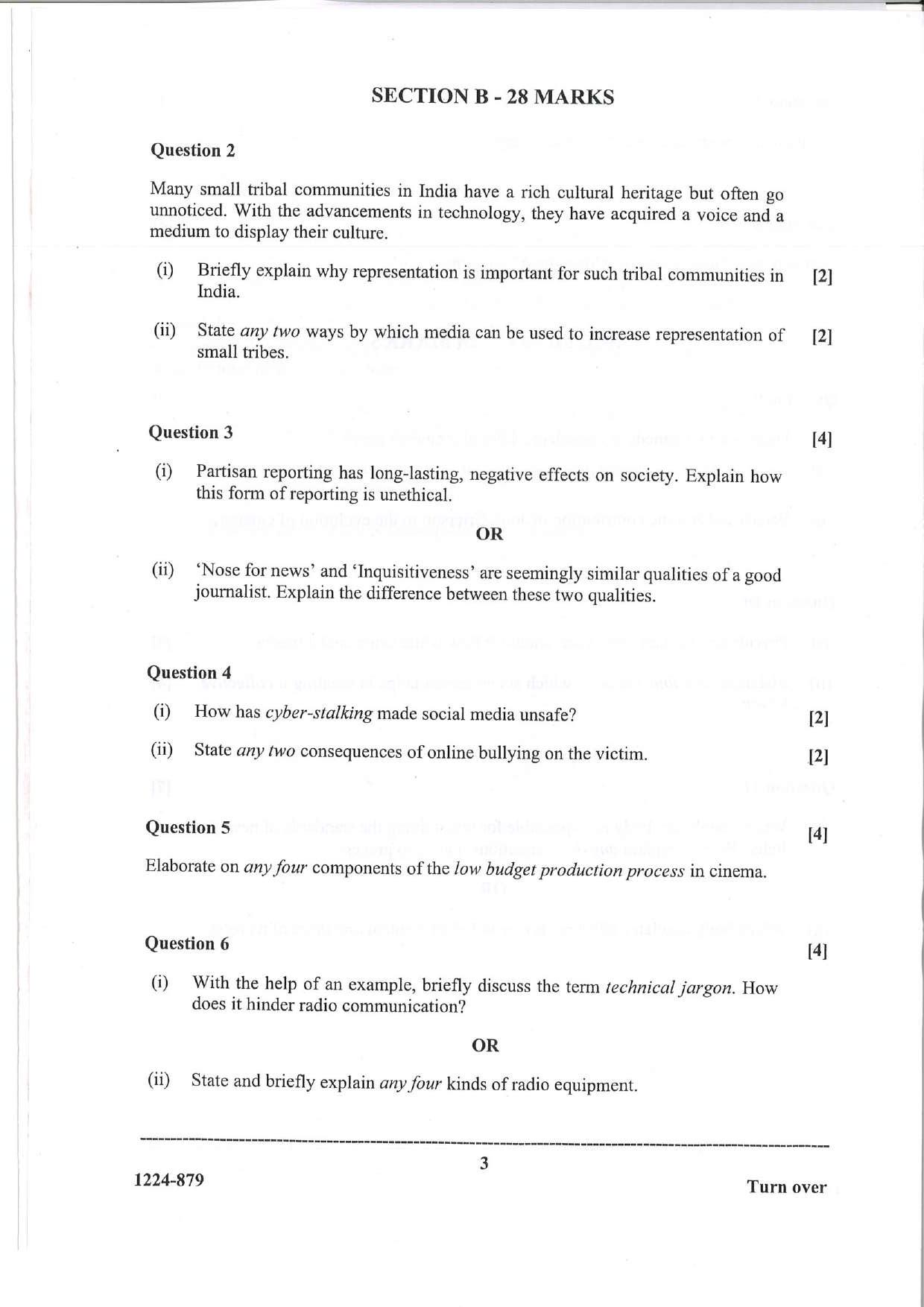 ISC Class 12 Mass Media & Communication 2024 Question Paper - Page 3