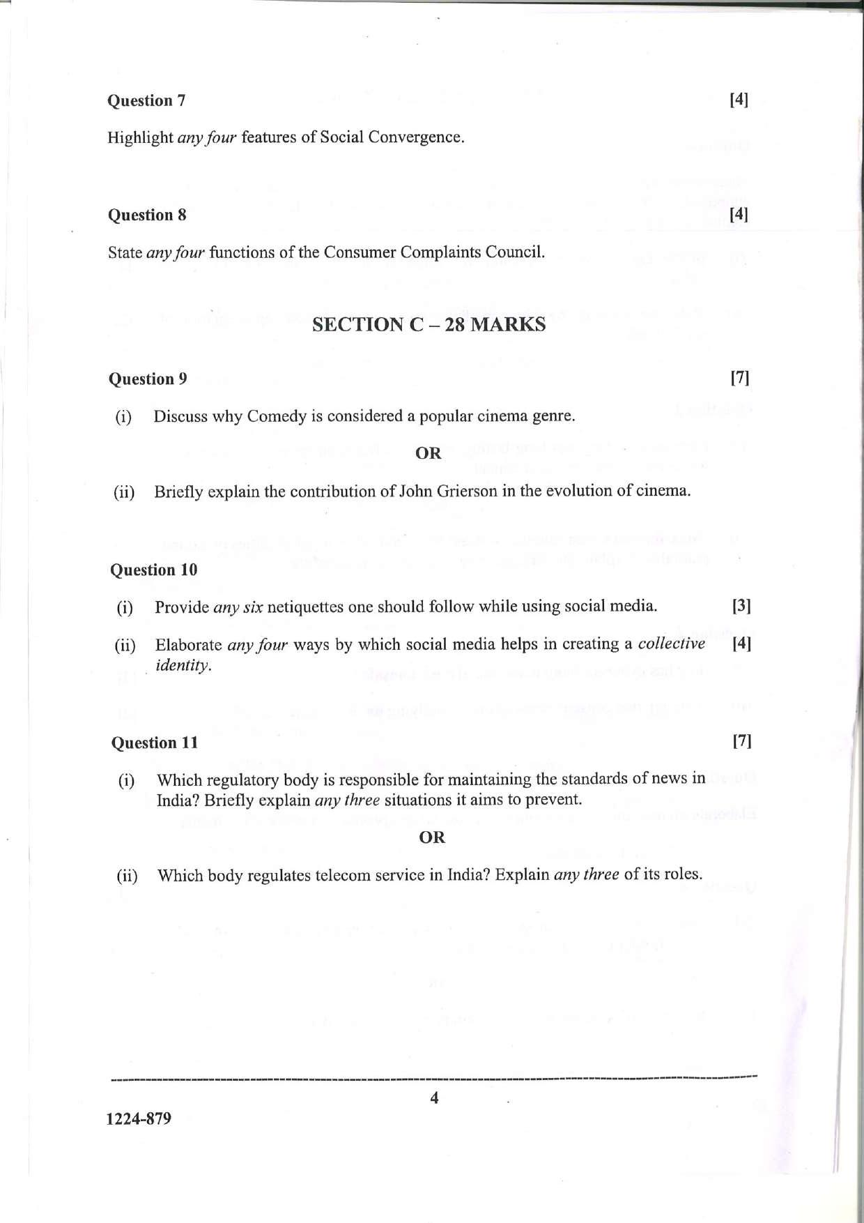 ISC Class 12 Mass Media & Communication 2024 Question Paper - Page 4