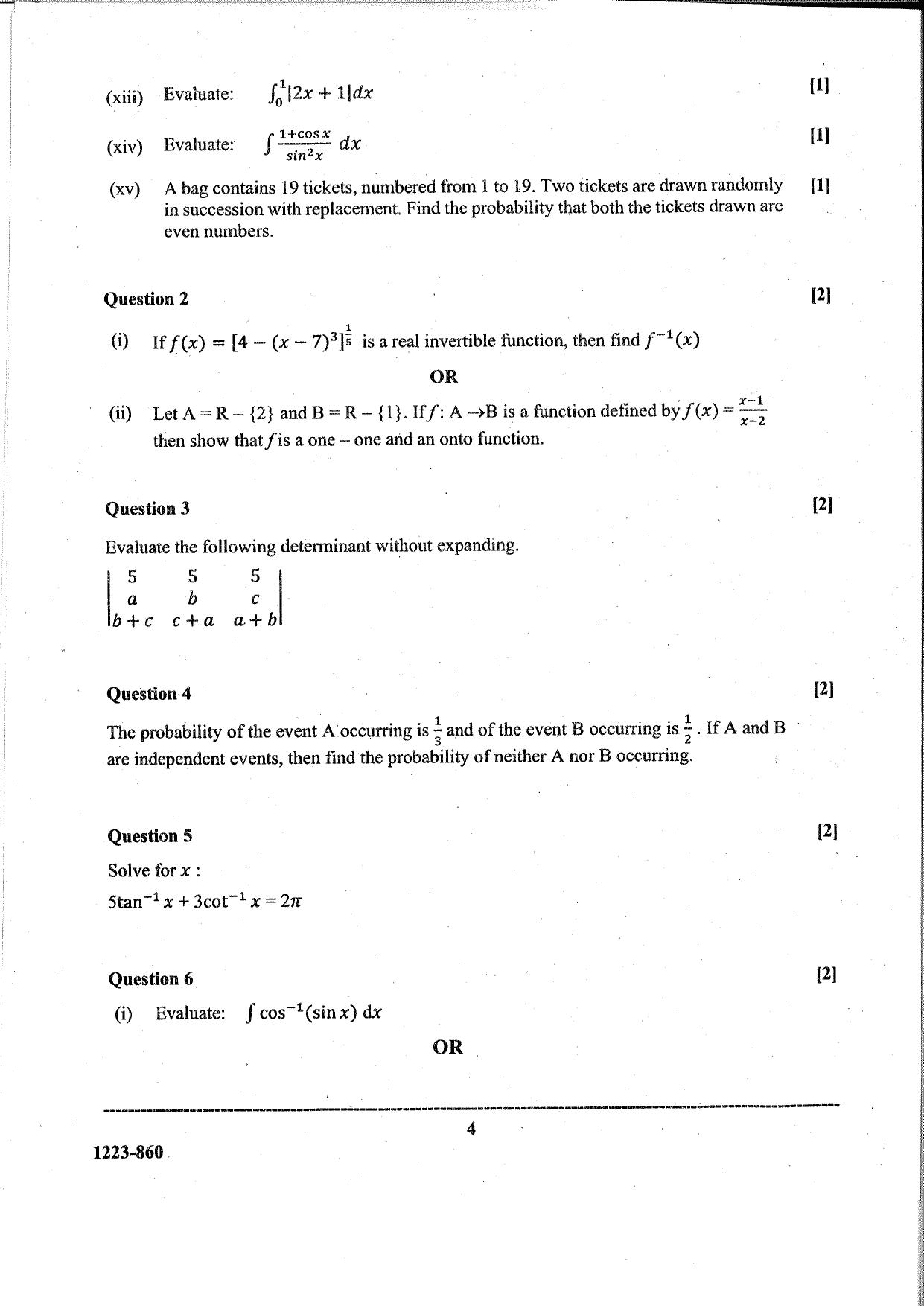 ISC Class 12 Maths 2023 Question Paper - Page 4