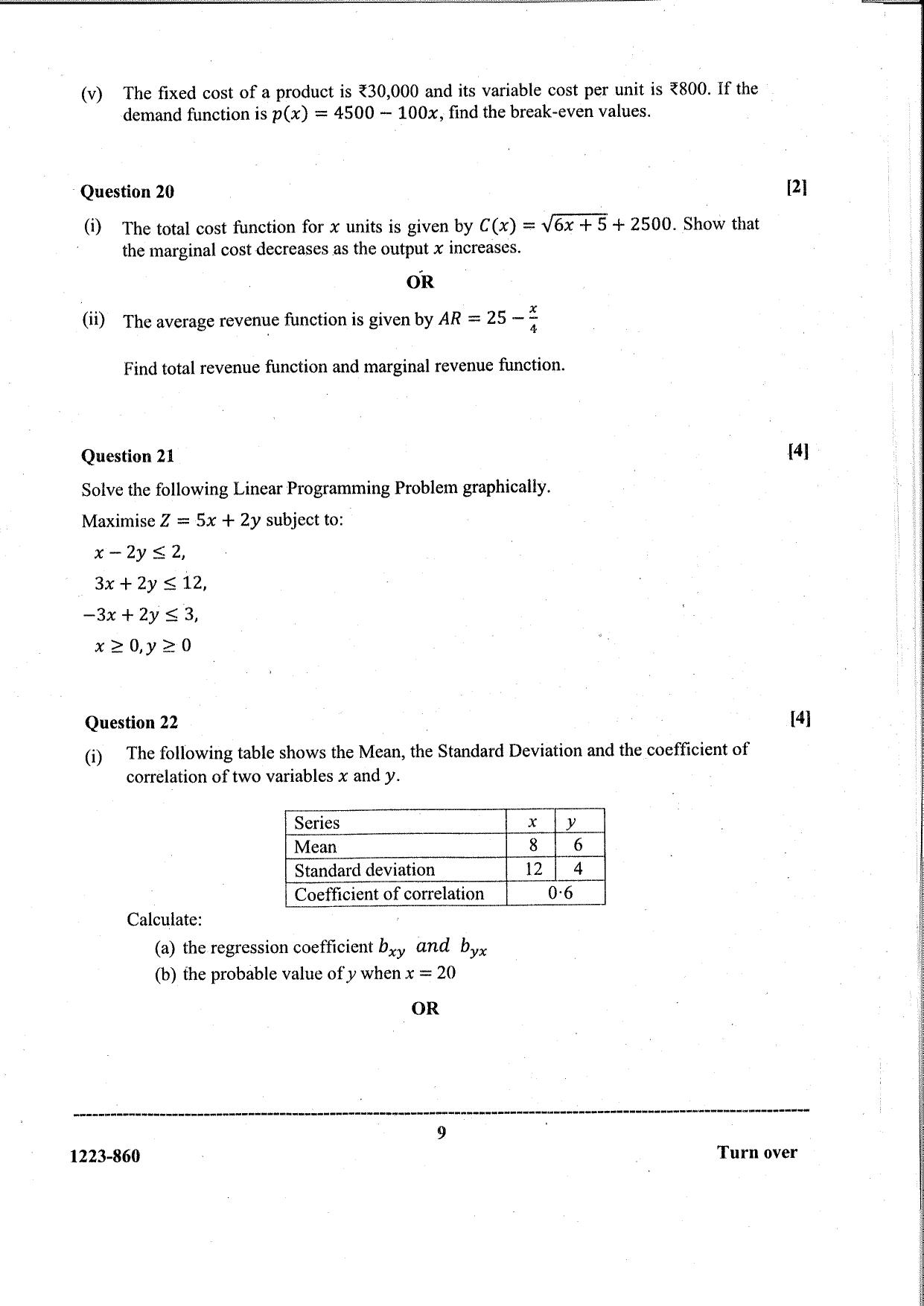 ISC Class 12 Maths 2023 Question Paper - Page 9