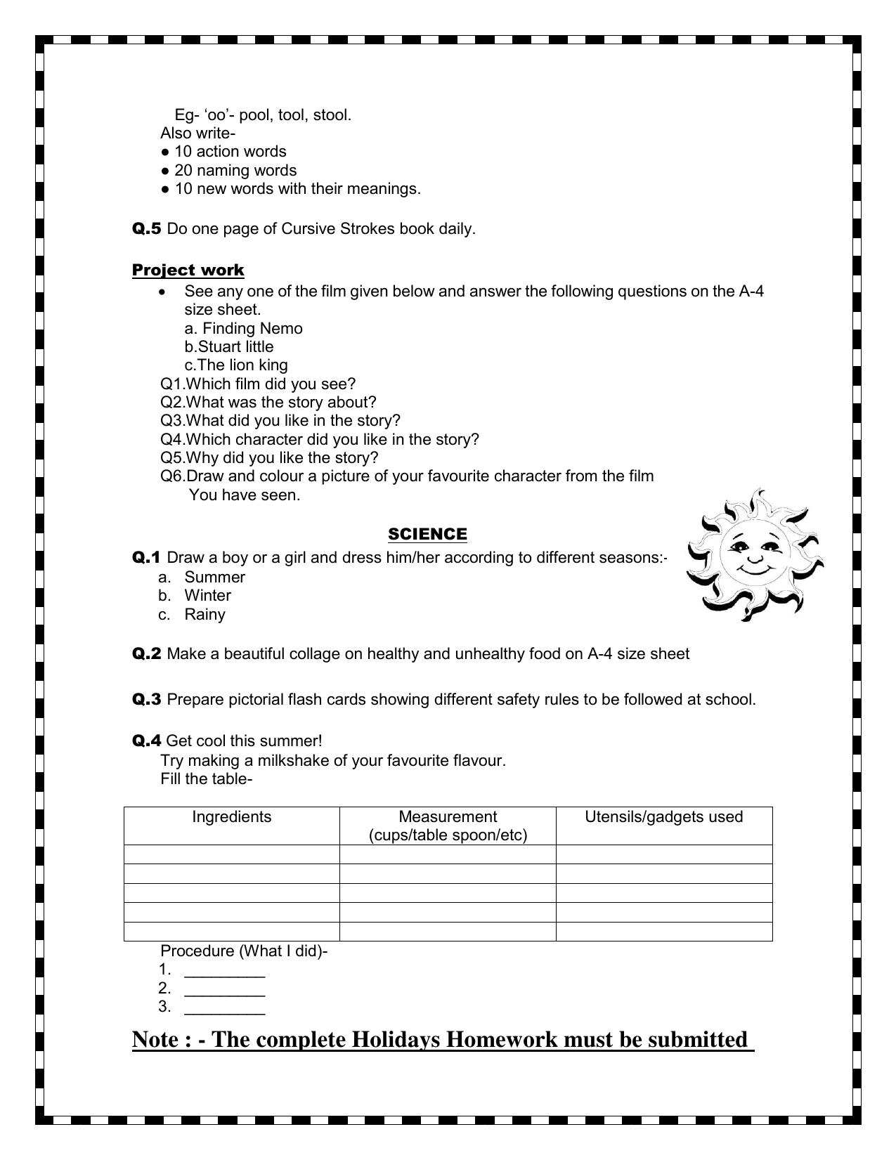 Worksheet for Class 2 English Revision Assignment 121 - Page 2